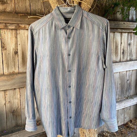 Silk/Cotton Blend Long Sleeve Button Up - Picture 1 of 10